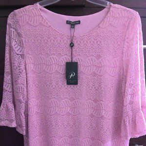 Adrianna Papell 3/4 Sleeve Lace Top